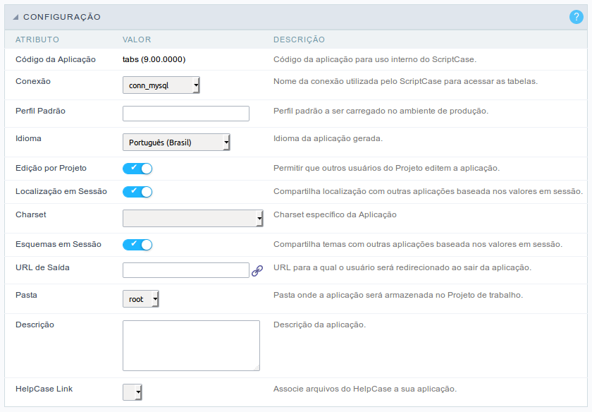 Interface Configuração.