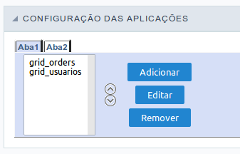 Interface Configuração das Aplicações