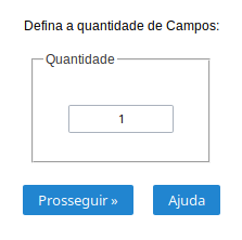 Tela Inicial para criar um novo campo.