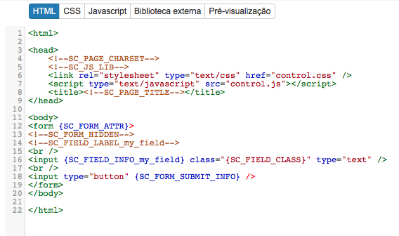 Edição do HTML