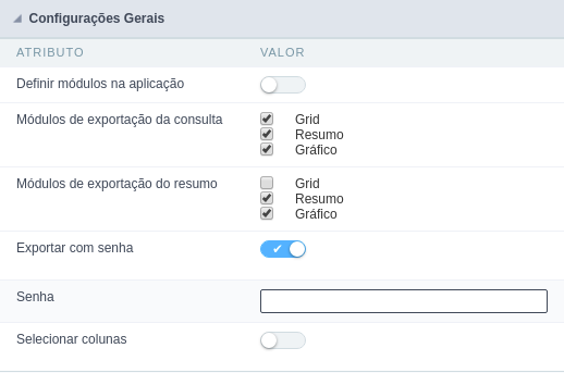 Configuracao com senha