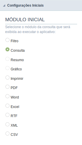 Módulos da aplicação Consulta