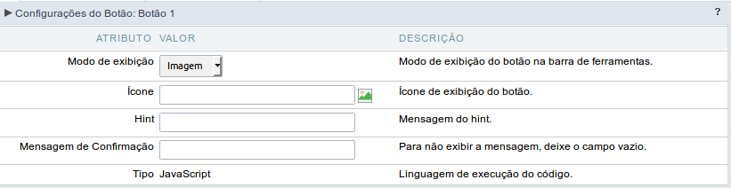 Configuração do modo de exibição do tipo Imagem do botão JavaScript.