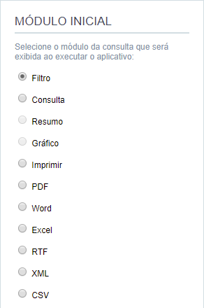 Módulos da aplicação Consulta