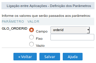 Passagem de parâmetro para variável