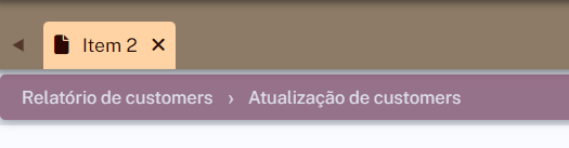 Aplicação exibindo caminho da navegação.