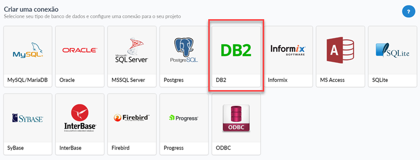 Selecionando a conexão ao banco de dados