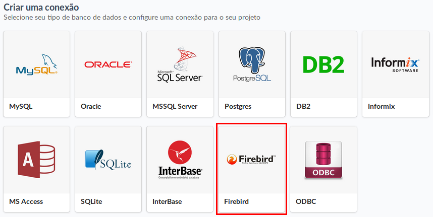 Seleção da conexão do banco de dados