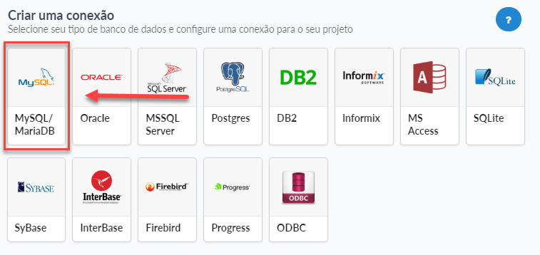 Selecionando a conexão ao banco de dados