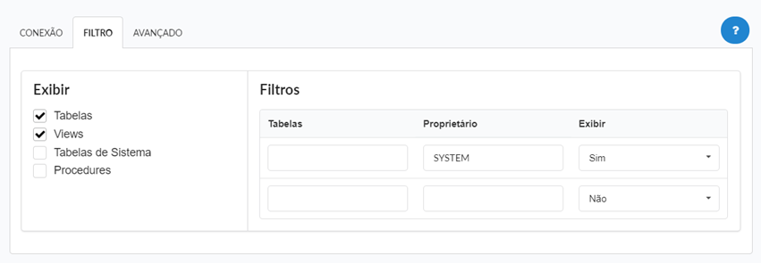 Filtrando a conexão do banco de dados