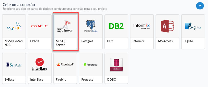 Selecionando a conexão ao banco de dados