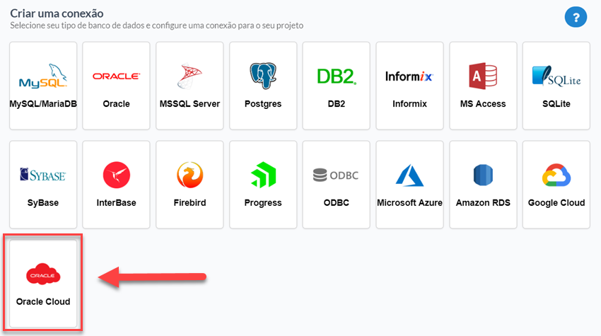 Selecionando a conexão ao banco de dados