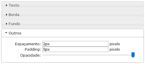 Outras Configurações da Linha impar