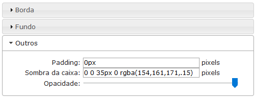 Outras Configurações da Moldura