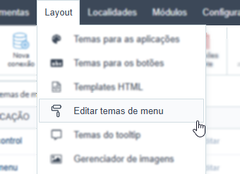 Acesso ao editor de temas no menu do Scriptcase