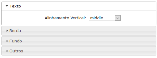 Configurações de texto do label da caixa