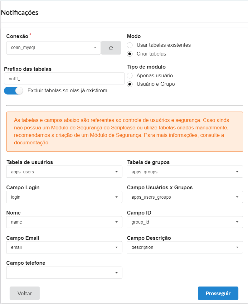 Configurando conexão