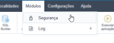 Acessando o módulo de segurança.