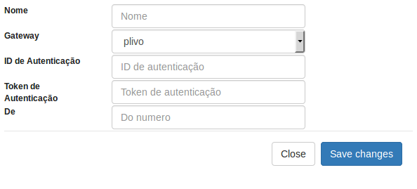 Configuração de envio utilizando API Plivo