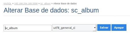 Alterar base de dados