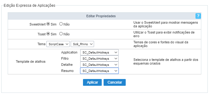 Aplicar alterações a todas as aplicações automaticamente