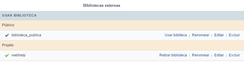 Lista de bibliotecas