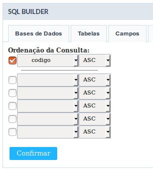 Definição da ordenação da consulta