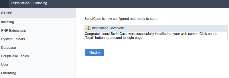 scriptcase create directory page